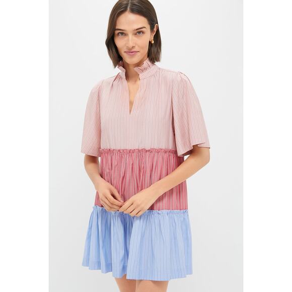 Tuckernuck Dresses & Skirts - TUCKERNUCK Ruby and Cornflower Stripe Colorblock Crawford Dress Size M NWT